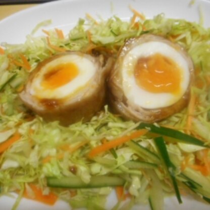 fujimon58 さん
今晩は～☆
ゆで卵が半熟で
付け合わせ野菜多めで肉にも味がしみ、
美味しかったです♪
ご馳走様でした
(*^-^*)